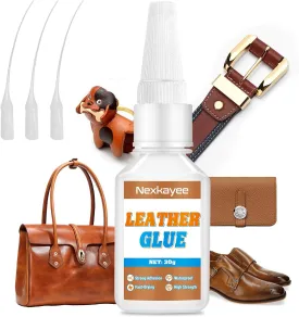 Leather Glue, Fast-Drying Adhesive, Clear Superglue for Repairing Furniture Upholstery, Sofas, Shoes, Bags and Other Crafts, 30g (Pack of 1)