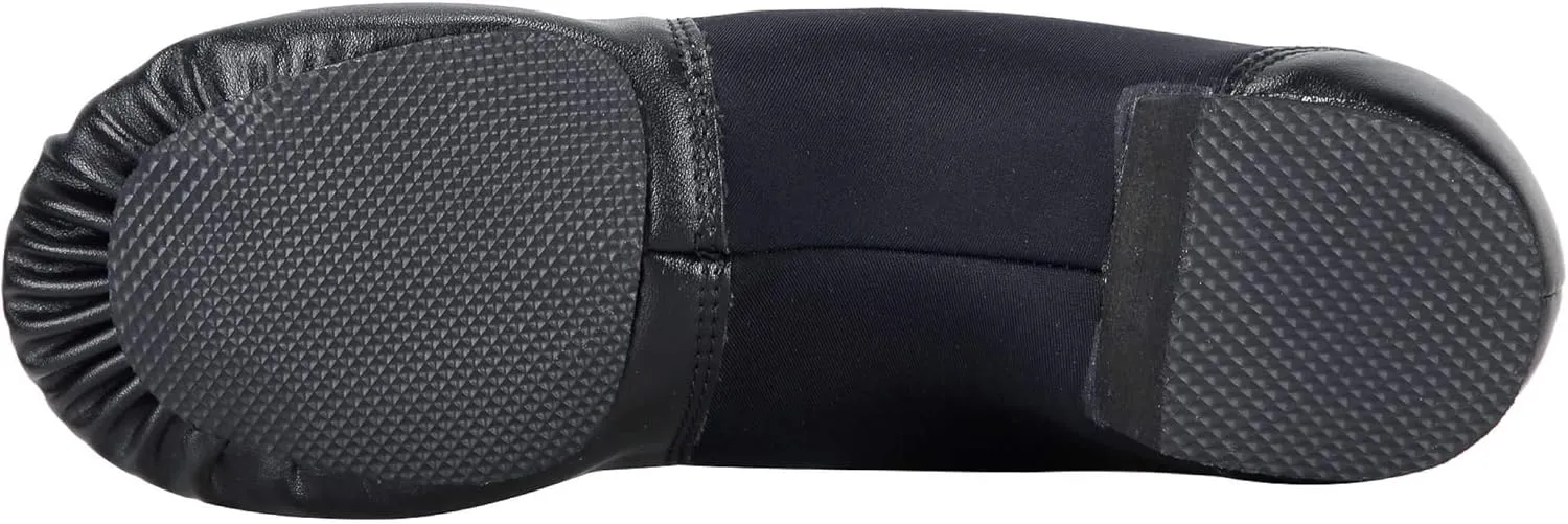 Linodes Unisex PU Leather Upper Slip-on Jazz Shoe with Circle Elastic for Women and Men's Dance Shoes