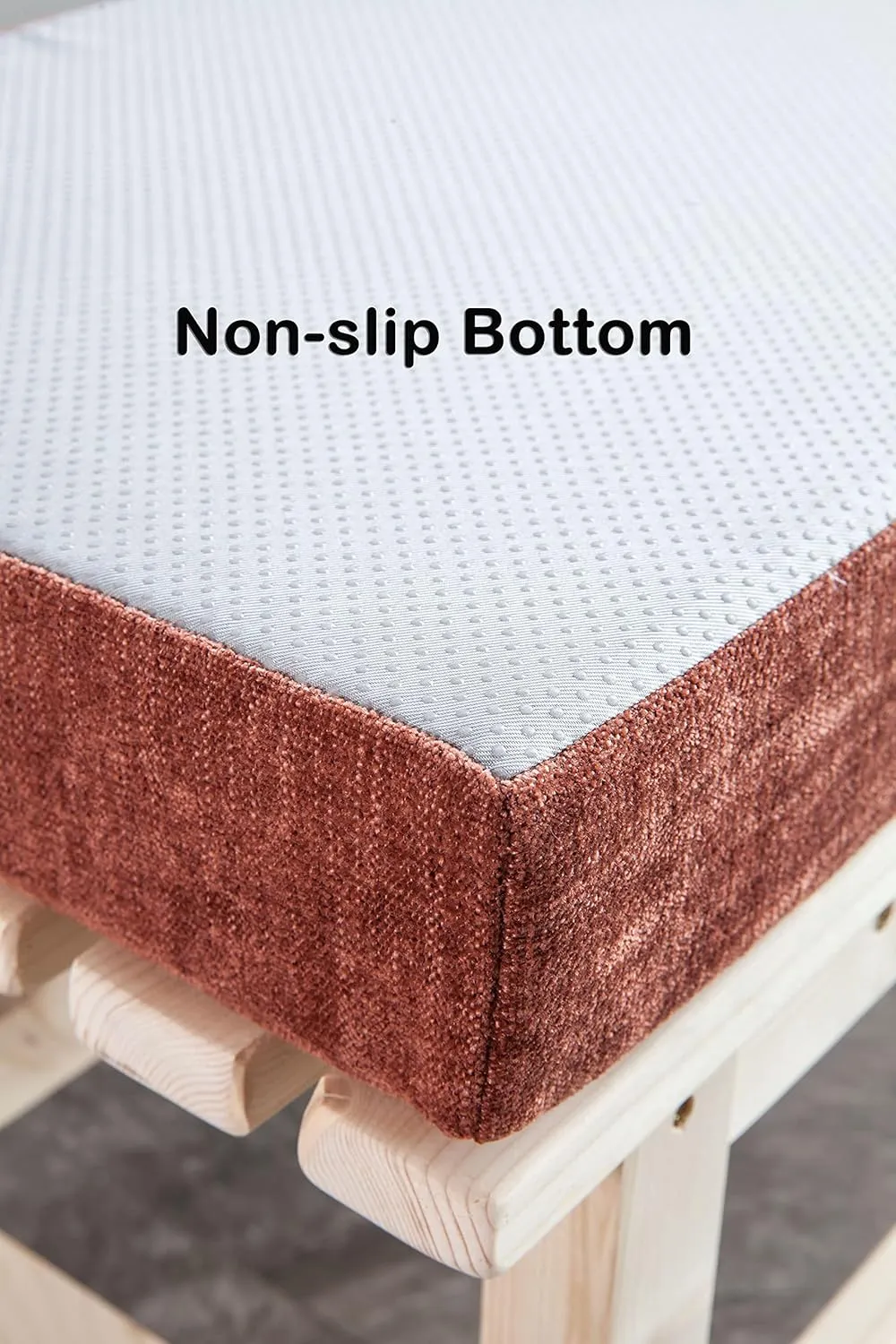 Loveboat Washable Bench Cushion, Non-Slip Bench Pad for Shoe Storage, Window, Piano, Dining 36"x14"x2" Brick Red