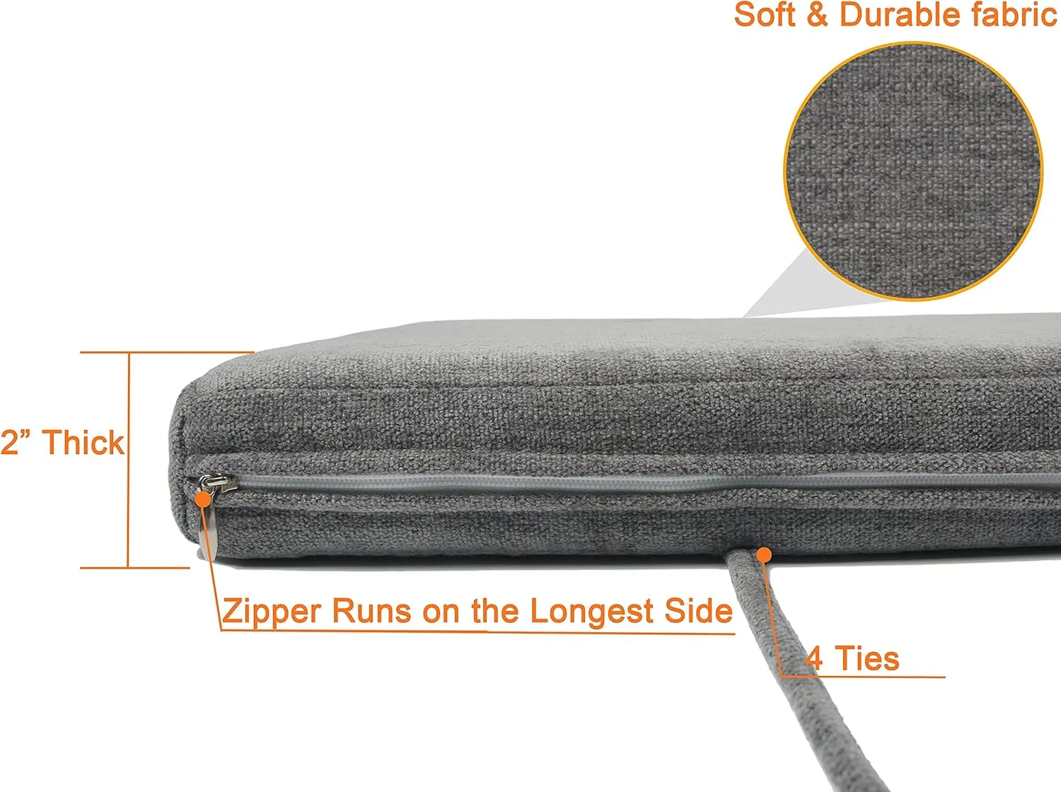 Loveboat Washable Bench Cushion, Non-Slip Bench Pad for Shoe Storage, Window, Piano, Dining 36"x14"x2" Milky White