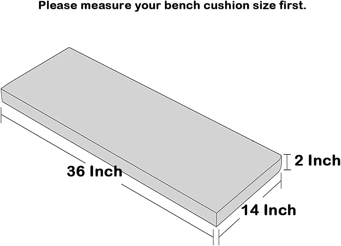 Loveboat Washable Bench Cushion, Non-Slip Bench Pad for Shoe Storage, Window, Piano, Dining 36"x14"x2" Milky White