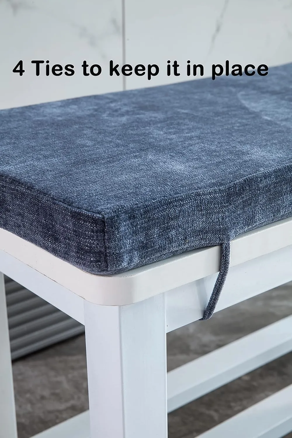 Loveboat Washable Bench Cushion, Non-Slip Bench Pad for Shoe Storage, Window, Piano, Dining 36"x14"x2" Navy
