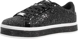 LUCKY STEP Women's Platform Glitter Sneakers | Sparkly Bling Shiny Dressy Bedazzled Wedding Bridal Fashion Walking Shoes