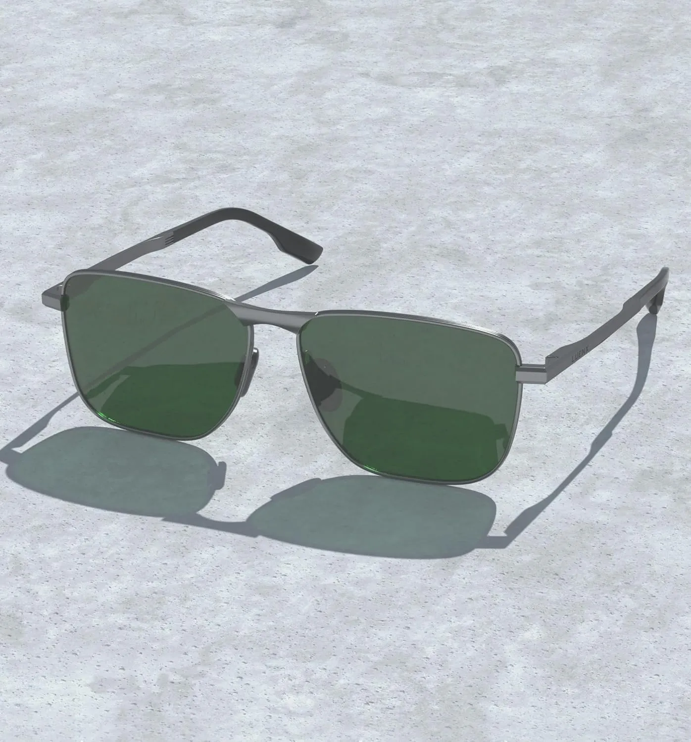 LUENX Rectangular Polarized Aviator Sunglasses for Men Retro Pilot Shades Driving UV400 Protection