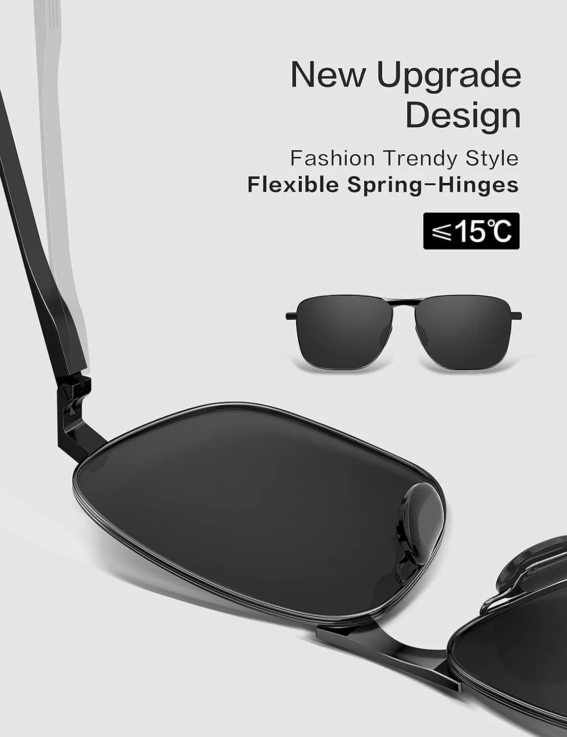 LUENX Rectangular Polarized Aviator Sunglasses for Men Retro Pilot Shades Driving UV400 Protection