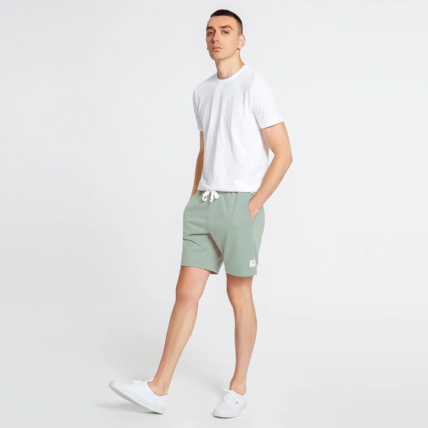 maamgic Mens Sweat Shorts 7" Above Knee Workout Gym Shorts Lounge Shorts with Zipper Pockets
