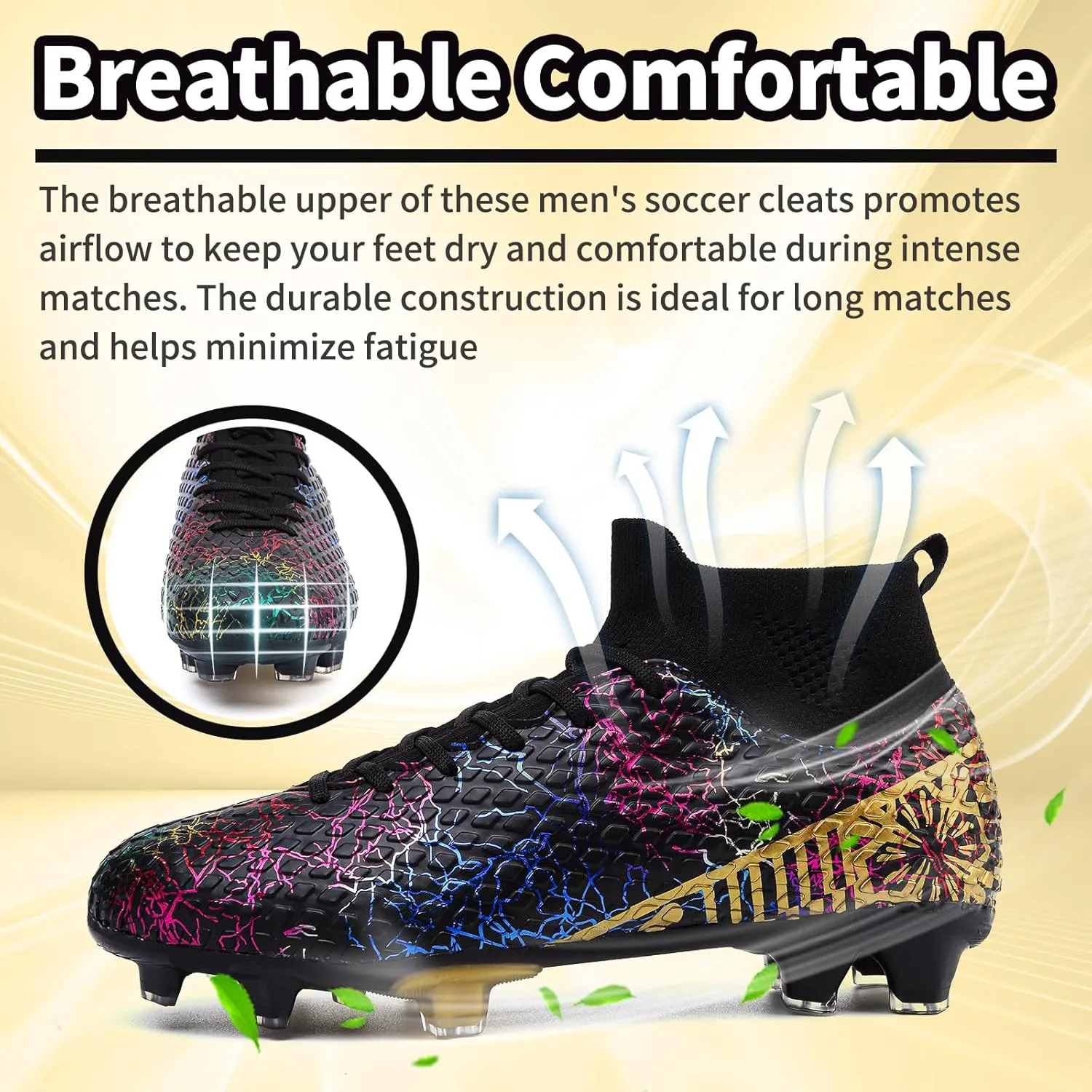 Men Soccer Cleats Women Football Cleats for Big Boy AG/FG