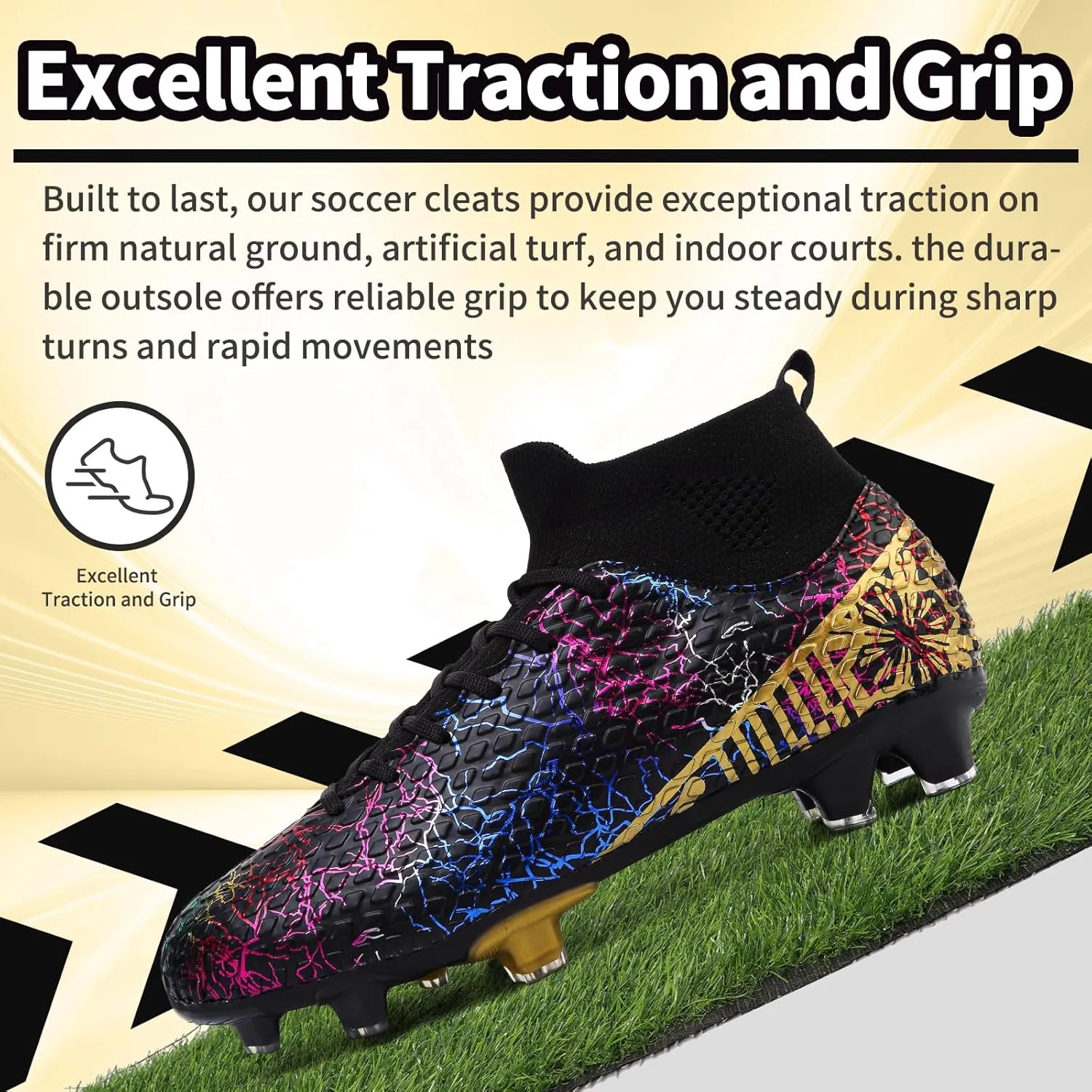 Men Soccer Cleats Women Football Cleats for Big Boy AG/FG