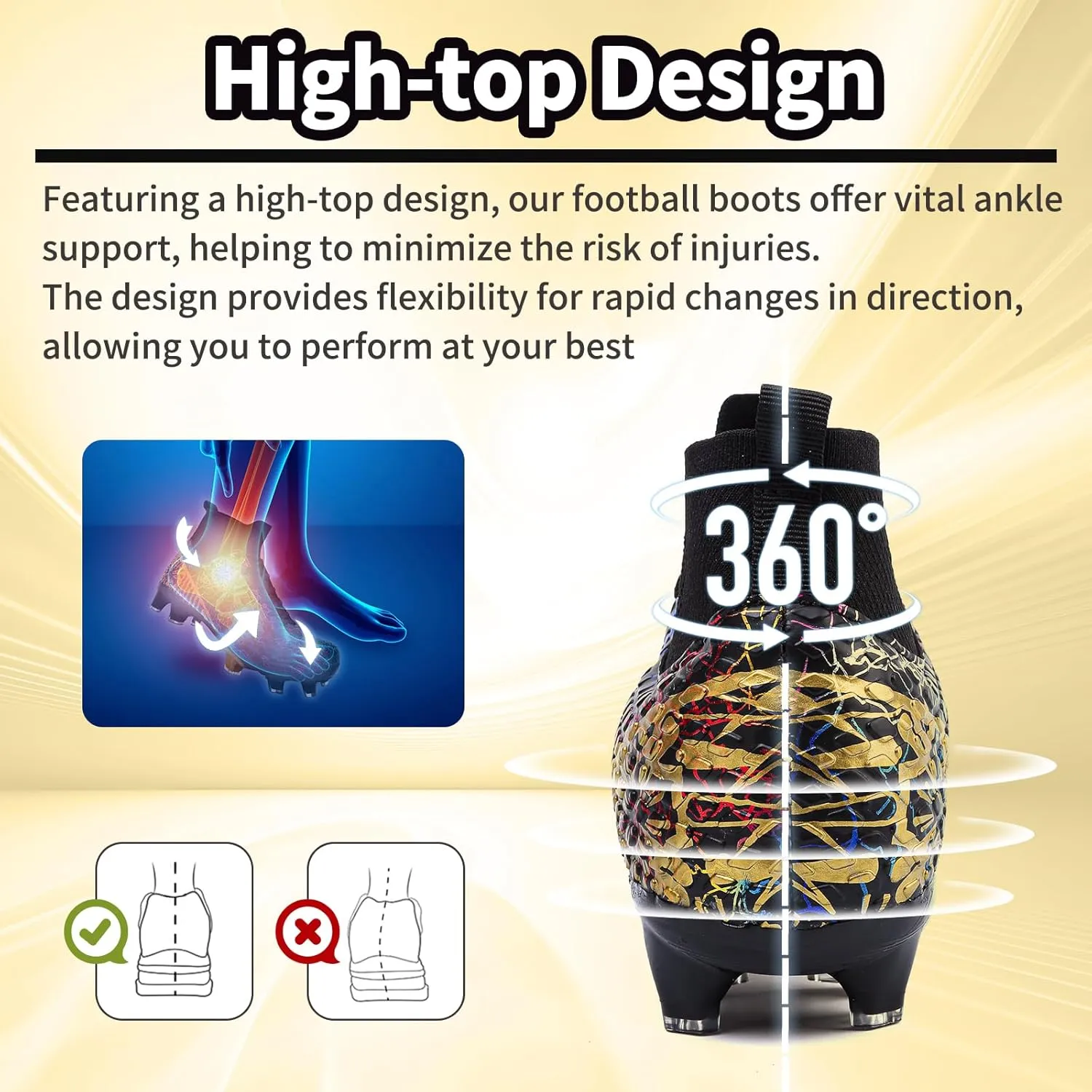 Men Soccer Cleats Women Football Cleats for Big Boy AG/FG
