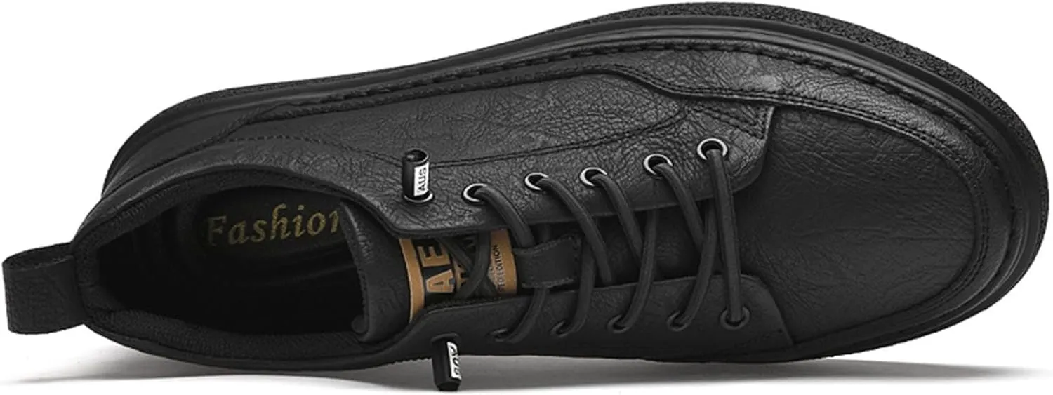Men's Fashion Casual Oxford Shoes 1.96 Inches Taller Invisible Height Increasing Elevator Shoes Male Lifting Shoes Lace-up Cowhide Leather Dress Shoes