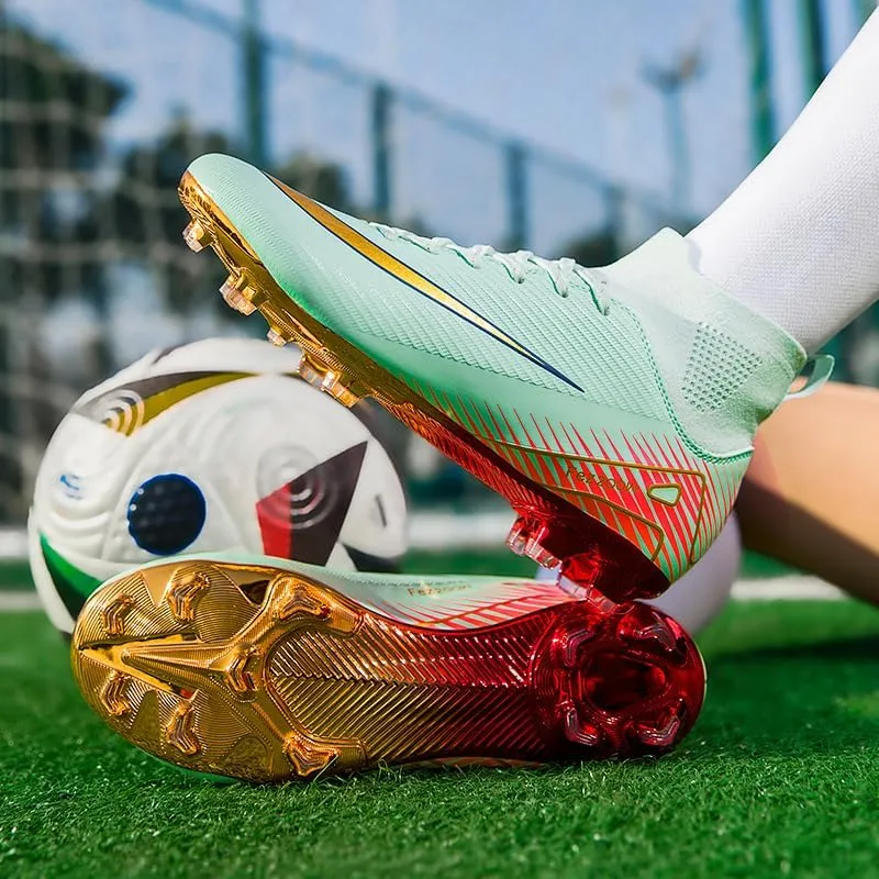 Men's Soccer Cleats Football Cleats for Mens Big Boys High-Top Non-Slip Spikes Shoes for Youth Professional Training Turf Indoor Outdoor Sneaker