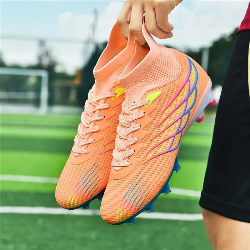 Men's Soccer Cleats Football Cleats for Mens Big Boys High-Top Non-Slip Spikes Shoes for Youth Professional Training Turf Indoor Outdoor Sneaker