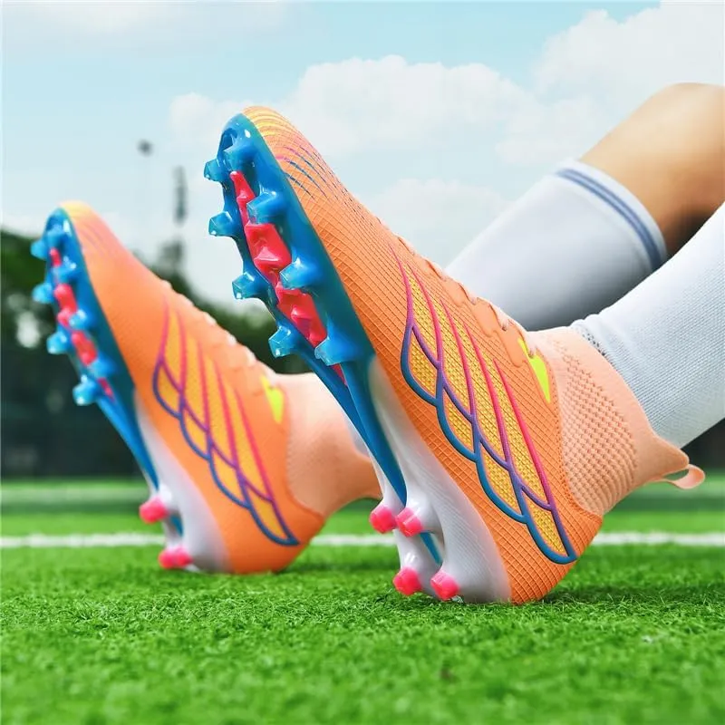 Men's Soccer Cleats Football Cleats for Mens Big Boys High-Top Non-Slip Spikes Shoes for Youth Professional Training Turf Indoor Outdoor Sneaker