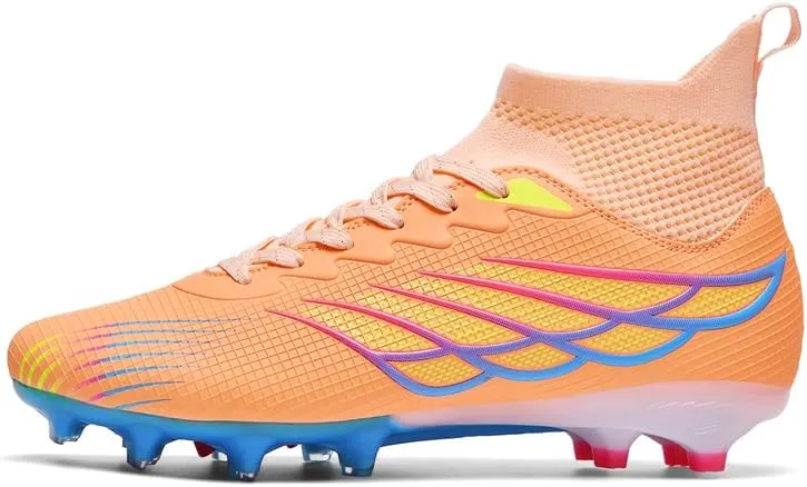 Men's Soccer Cleats Football Cleats for Mens Big Boys High-Top Non-Slip Spikes Shoes for Youth Professional Training Turf Indoor Outdoor Sneaker