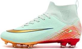 Men's Soccer Cleats Football Cleats for Mens Big Boys High-Top Non-Slip Spikes Shoes for Youth Professional Training Turf Indoor Outdoor Sneaker