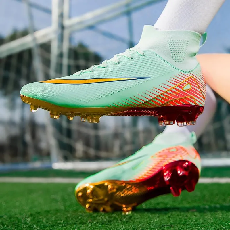 Men's Soccer Cleats Football Cleats for Mens Big Boys High-Top Non-Slip Spikes Shoes for Youth Professional Training Turf Indoor Outdoor Sneaker