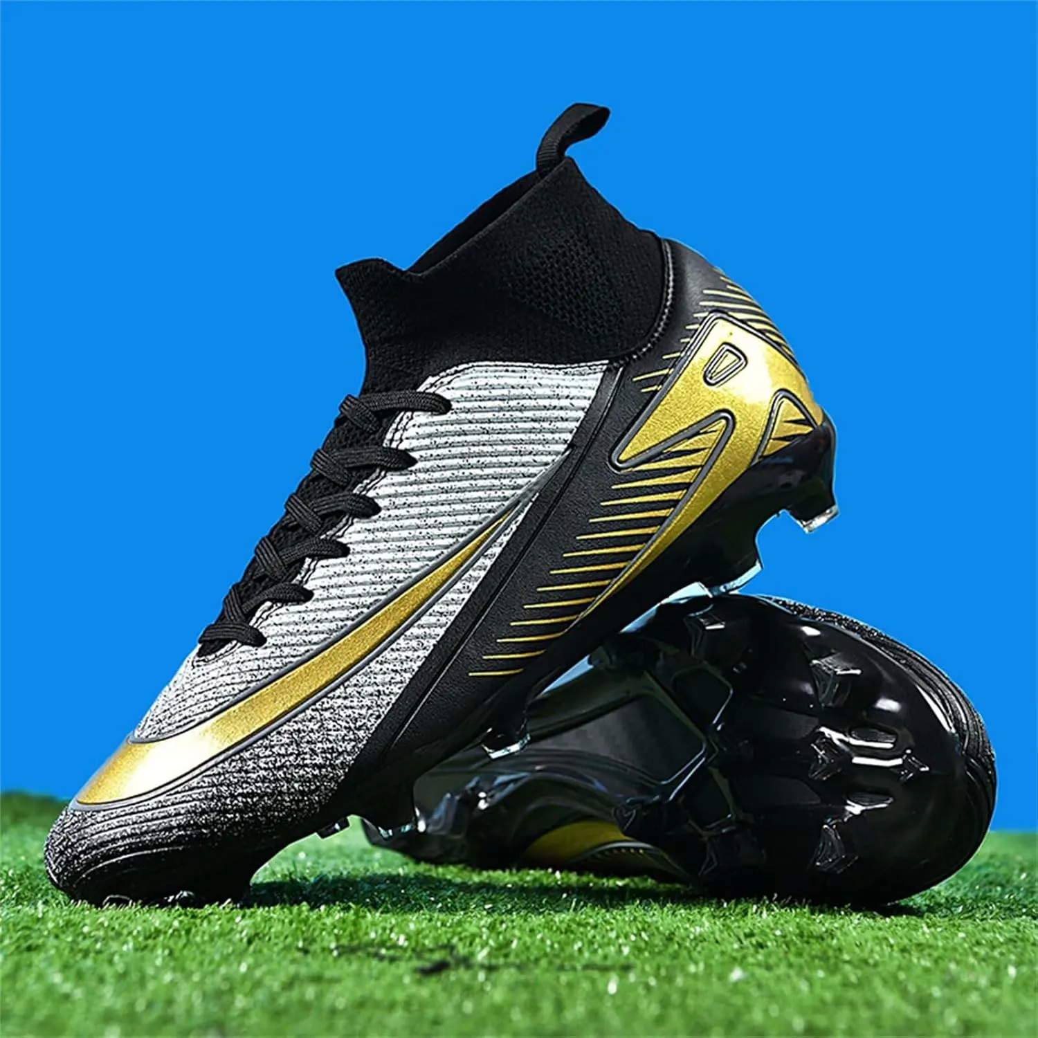 Mens Soccer Cleats Womens Football Shoes High Tops Non Slip Spikes Indoor Outdoor Youth Baseball Lacrosse Sneaker