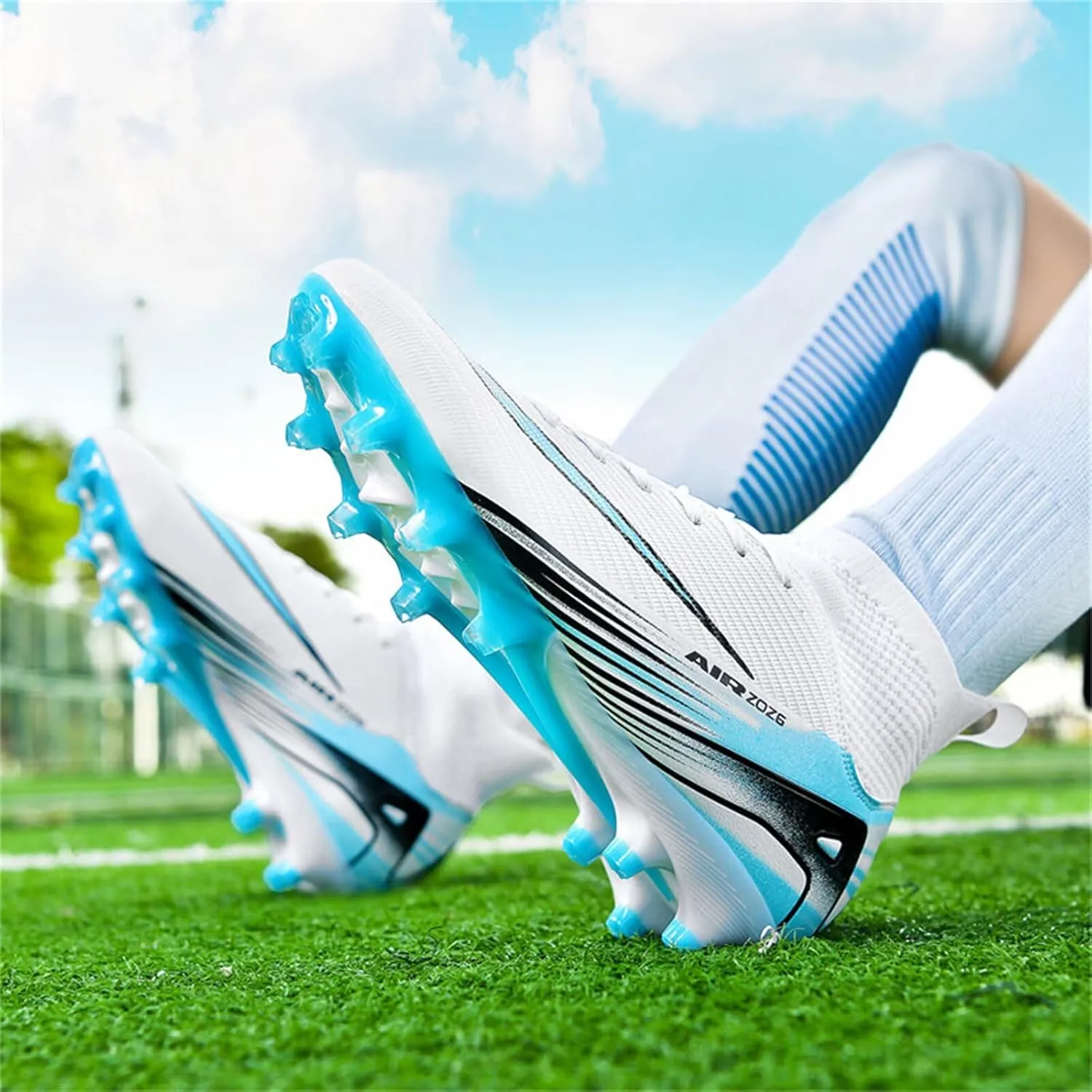 Mens Soccer Cleats Womens Football Shoes High Tops Non Slip Spikes Indoor Outdoor Youth Baseball Lacrosse Sneaker