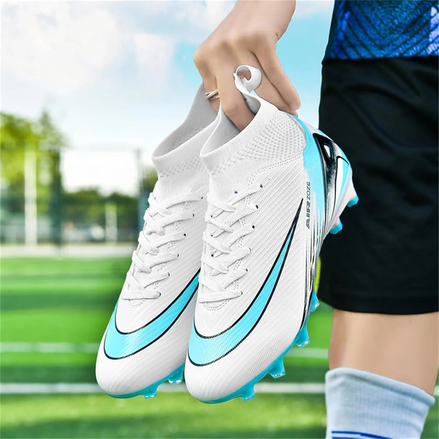 Mens Soccer Cleats Womens Football Shoes High Tops Non Slip Spikes Indoor Outdoor Youth Baseball Lacrosse Sneaker