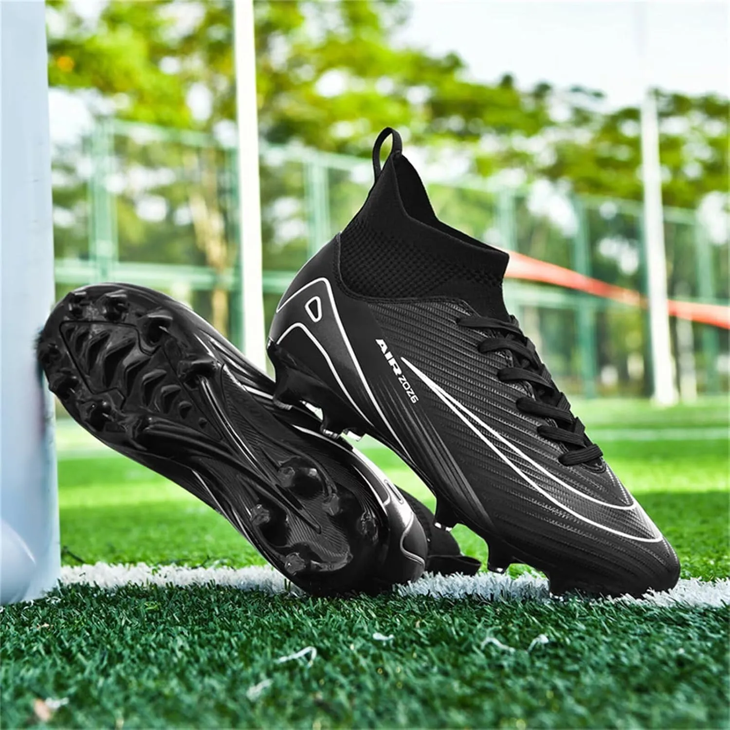 Mens Soccer Cleats Womens Football Shoes High Tops Non Slip Spikes Indoor Outdoor Youth Baseball Lacrosse Sneaker
