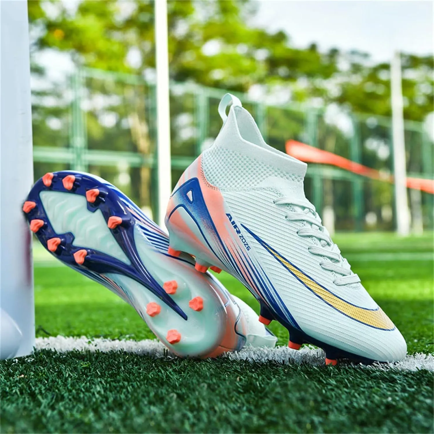 Mens Soccer Cleats Womens Football Shoes High Tops Non Slip Spikes Indoor Outdoor Youth Baseball Lacrosse Sneaker