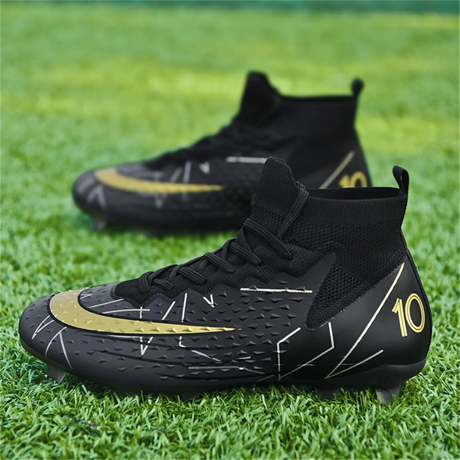 Mens Soccer Cleats Womens Football Shoes High Tops Non Slip Spikes Indoor Outdoor Youth Baseball Lacrosse Sneaker