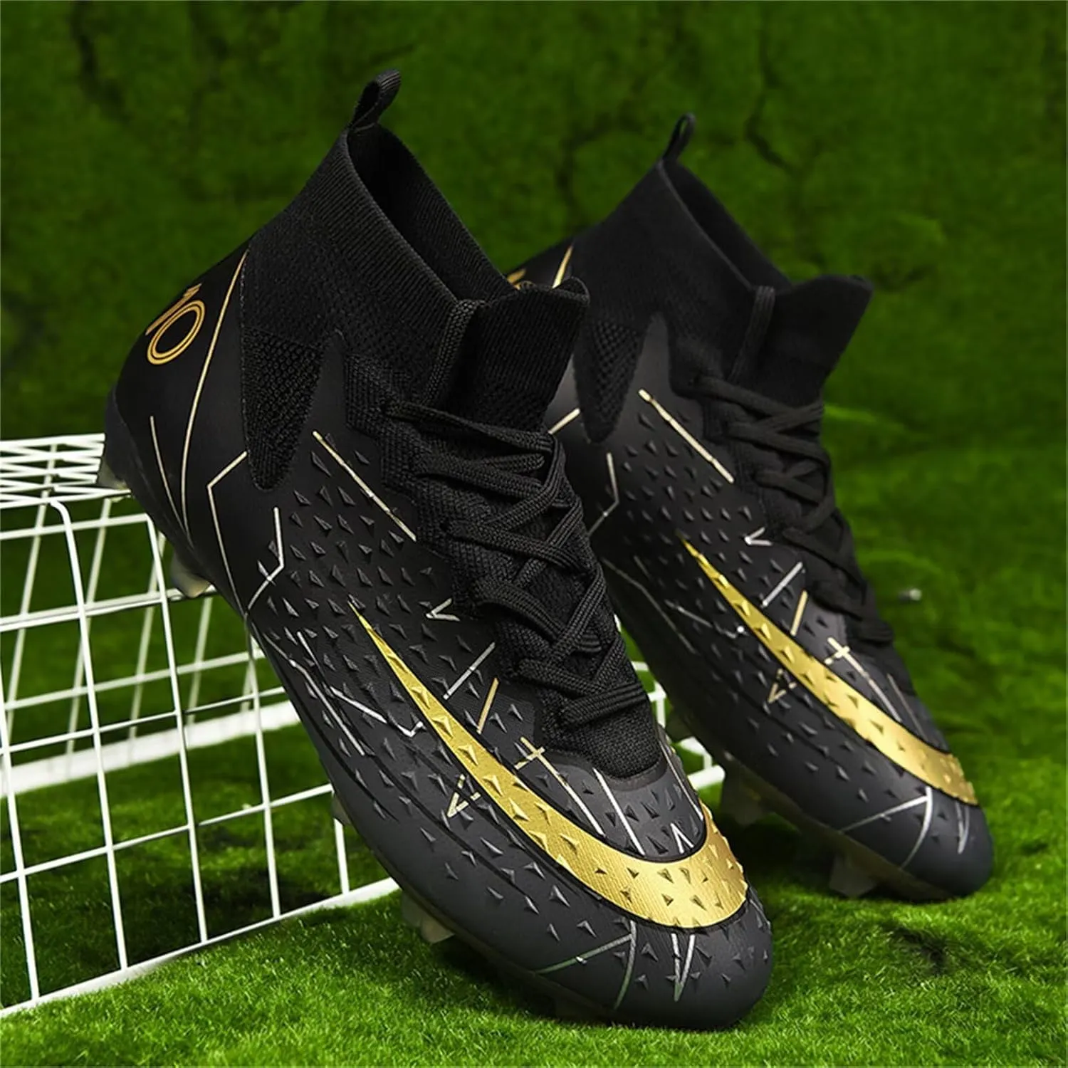 Mens Soccer Cleats Womens Football Shoes High Tops Non Slip Spikes Indoor Outdoor Youth Baseball Lacrosse Sneaker