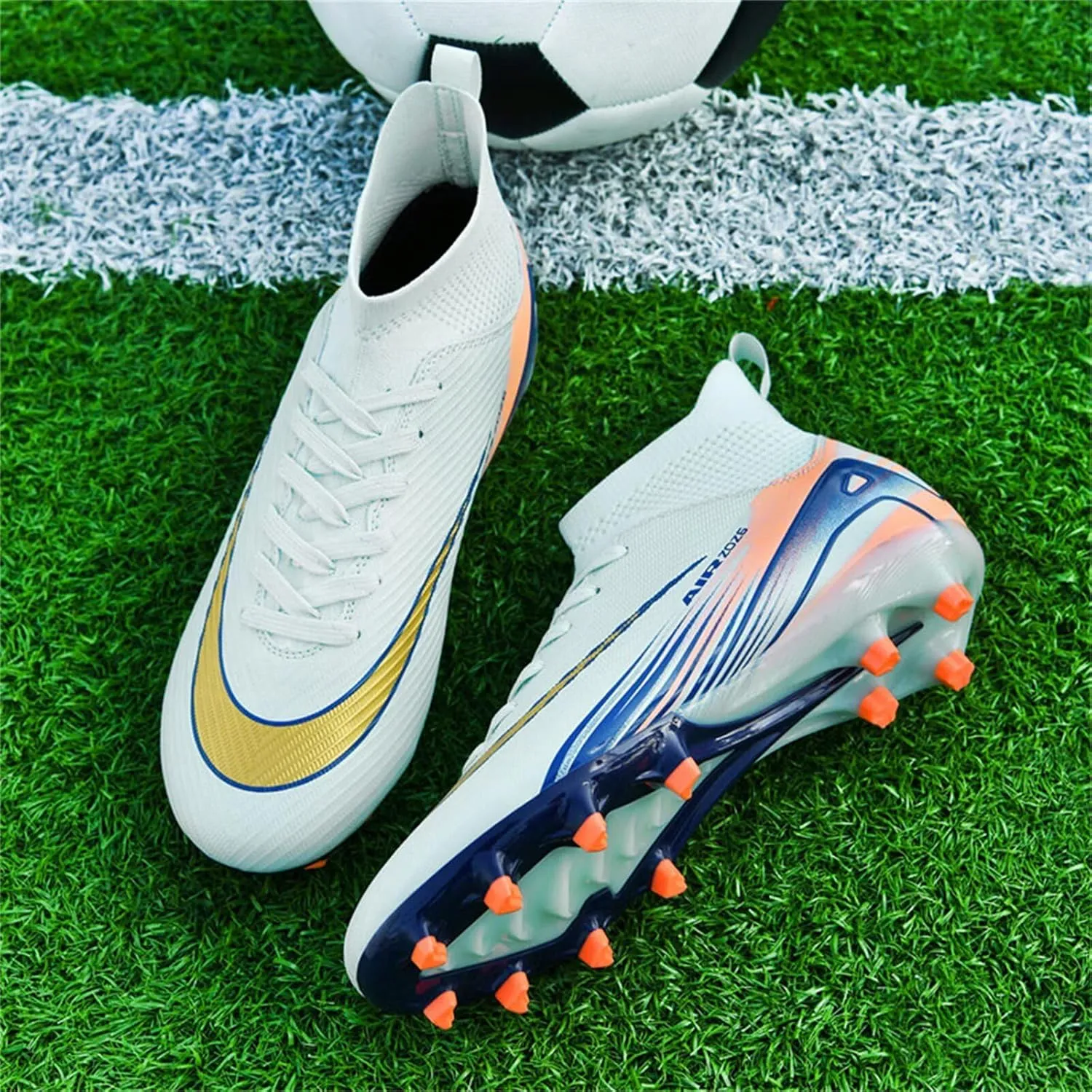 Mens Soccer Cleats Womens Football Shoes High Tops Non Slip Spikes Indoor Outdoor Youth Baseball Lacrosse Sneaker