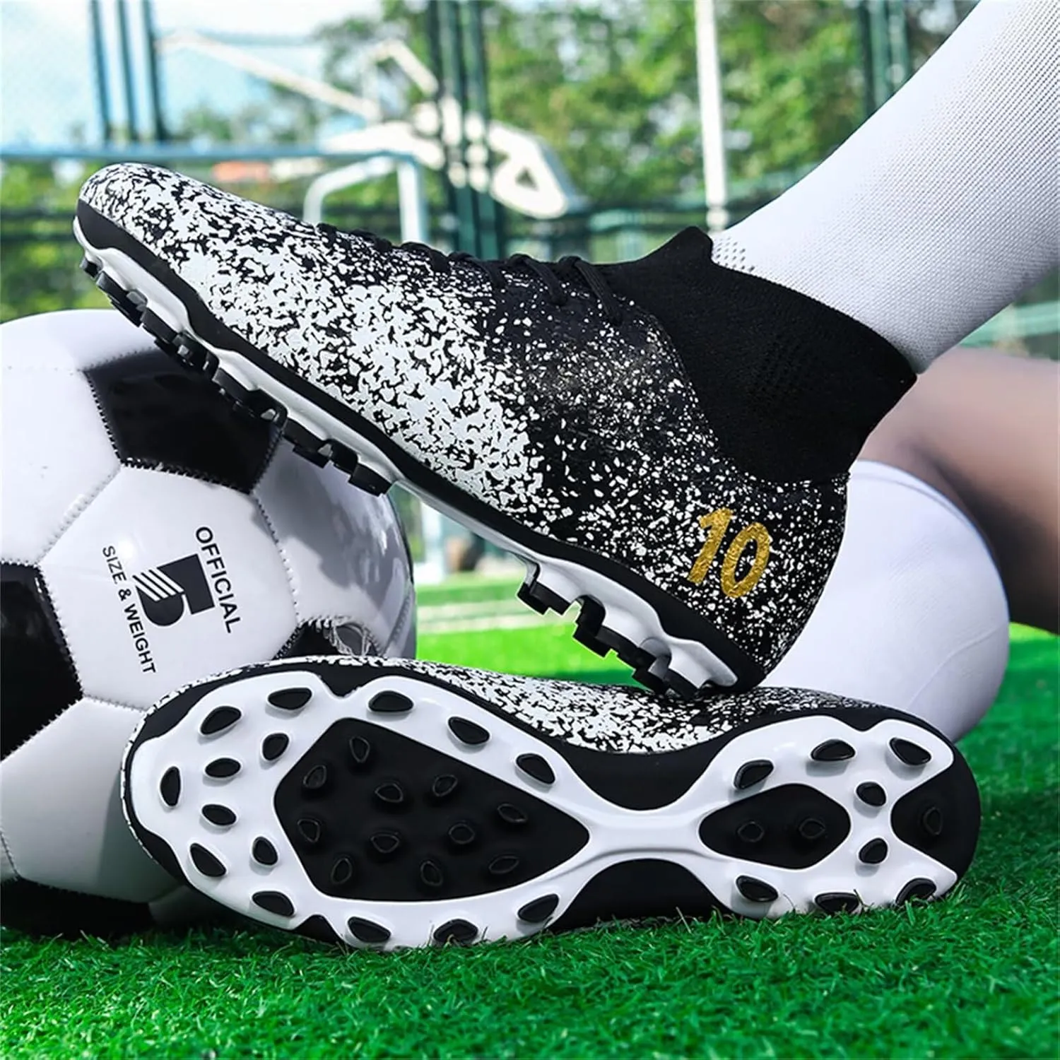 Mens Soccer Cleats Womens Football Shoes High Tops Non Slip Spikes Indoor Outdoor Youth Baseball Lacrosse Sneaker