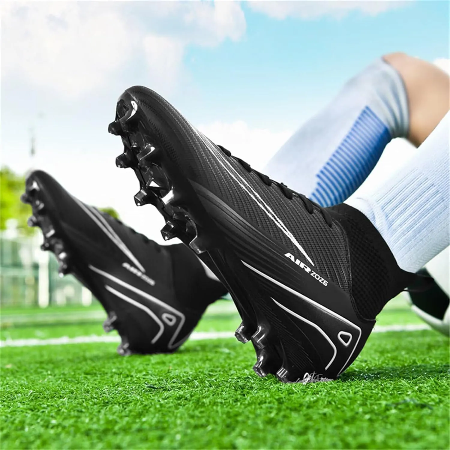 Mens Soccer Cleats Womens Football Shoes High Tops Non Slip Spikes Indoor Outdoor Youth Baseball Lacrosse Sneaker