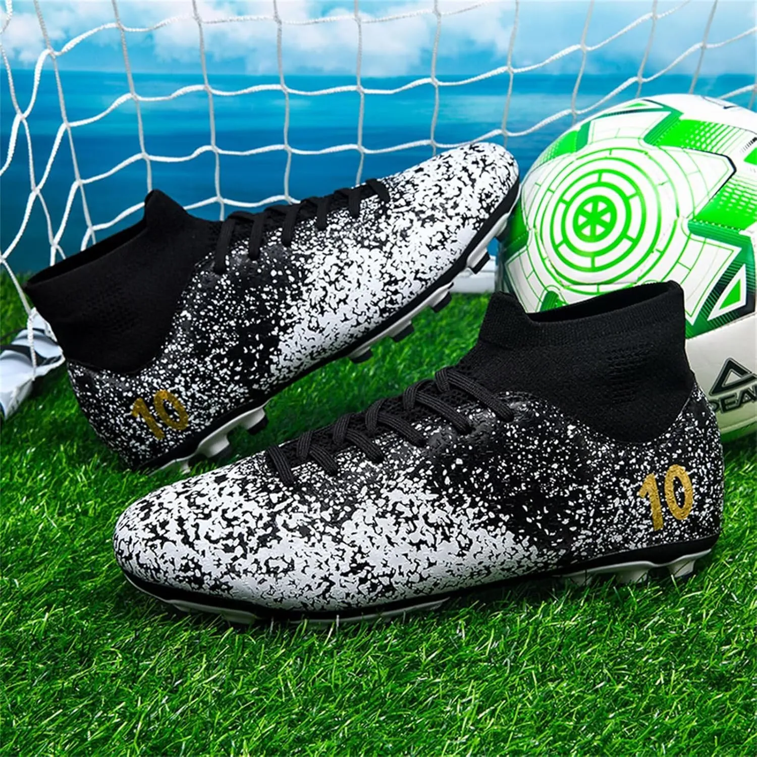Mens Soccer Cleats Womens Football Shoes High Tops Non Slip Spikes Indoor Outdoor Youth Baseball Lacrosse Sneaker