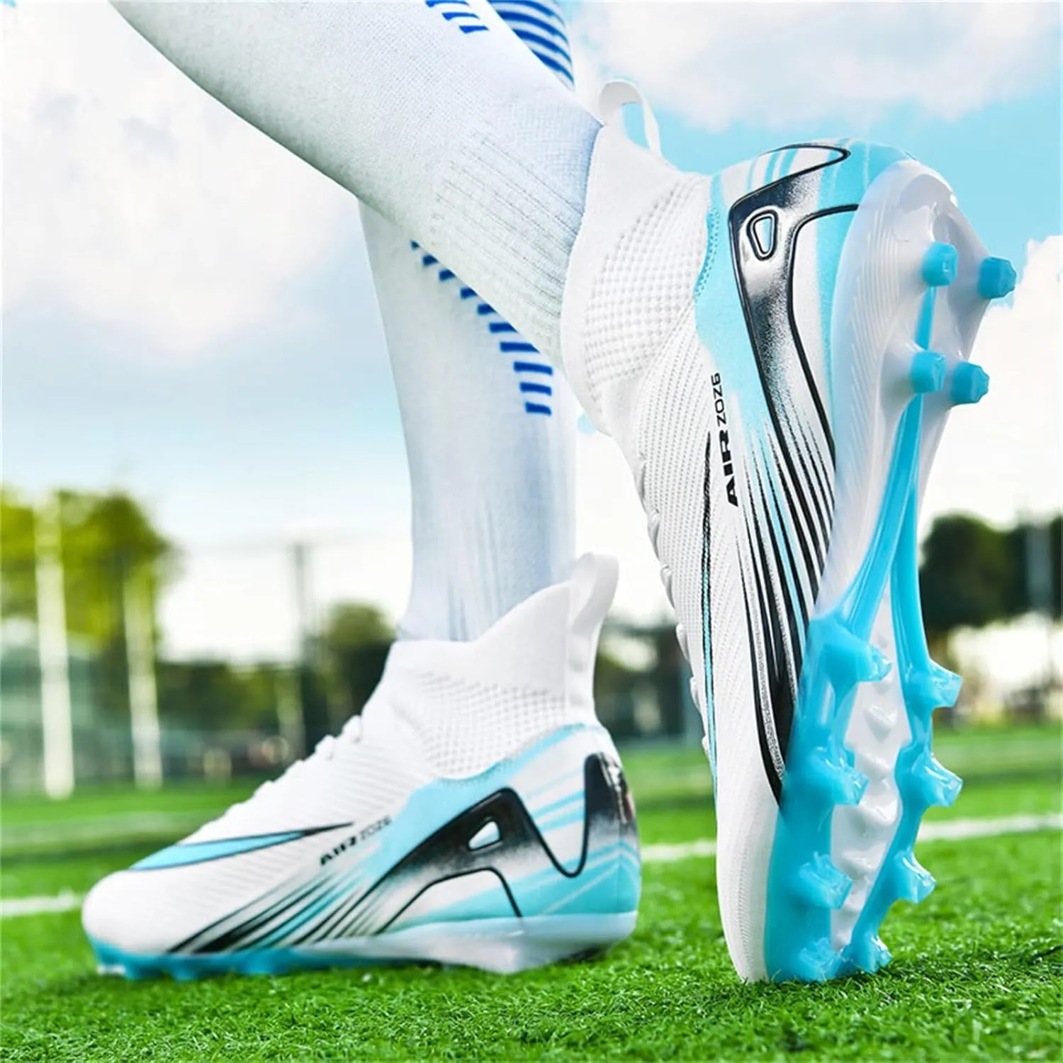 Mens Soccer Cleats Womens Football Shoes High Tops Non Slip Spikes Indoor Outdoor Youth Baseball Lacrosse Sneaker