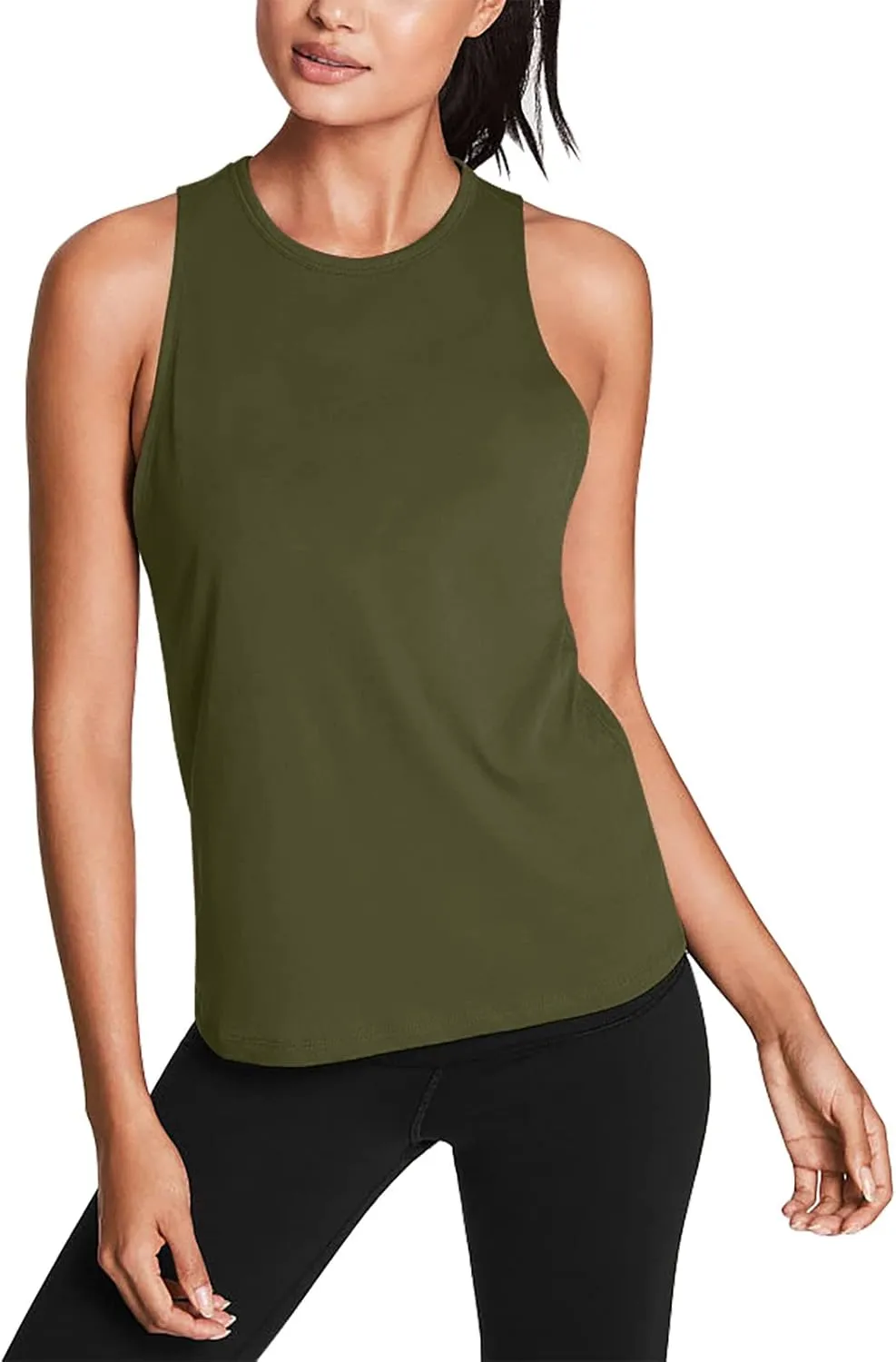 Mippo Workout Tops for Women Open Back Yoga Shirts Tank Tops Athletic Tops Gym Workout Clothes