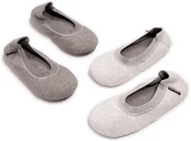 MUK LUKS Women's 2 Pair Travel Ballerina Slipper Set