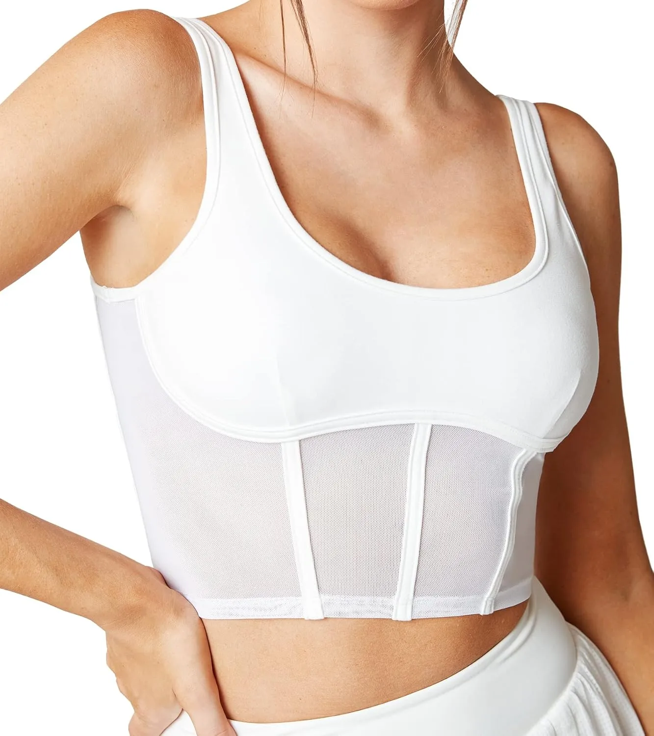 Open Back Padded Built-in Sports Bra Longline Sports Bras Low Back Yoga Fitness Workout Crop Top Tank Bra