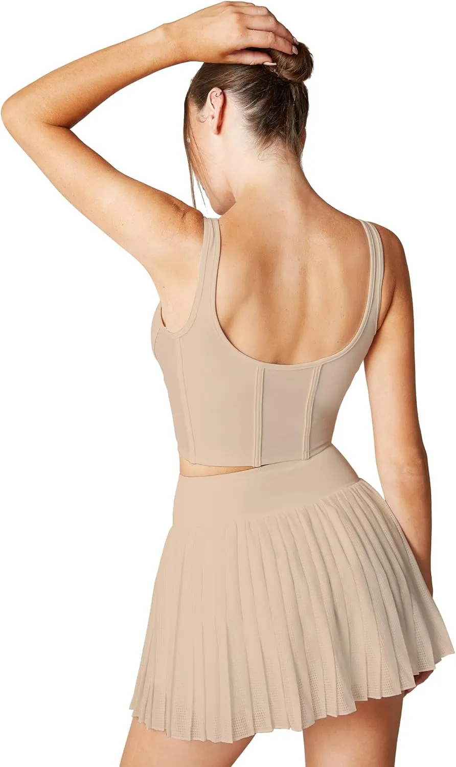 Open Back Padded Built-in Sports Bra Longline Sports Bras Low Back Yoga Fitness Workout Crop Top Tank Bra