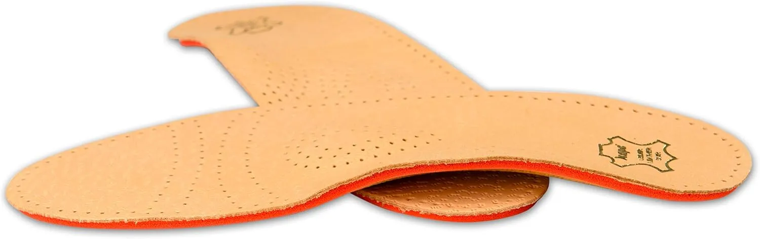 Orthotic Orthopedic Shoe Insoles Inserts with Arch Support Made of Premium Leather and Memory Foam, Kaps Relax Shock Absorber Pecari (39 EUR / 8 US/Women)