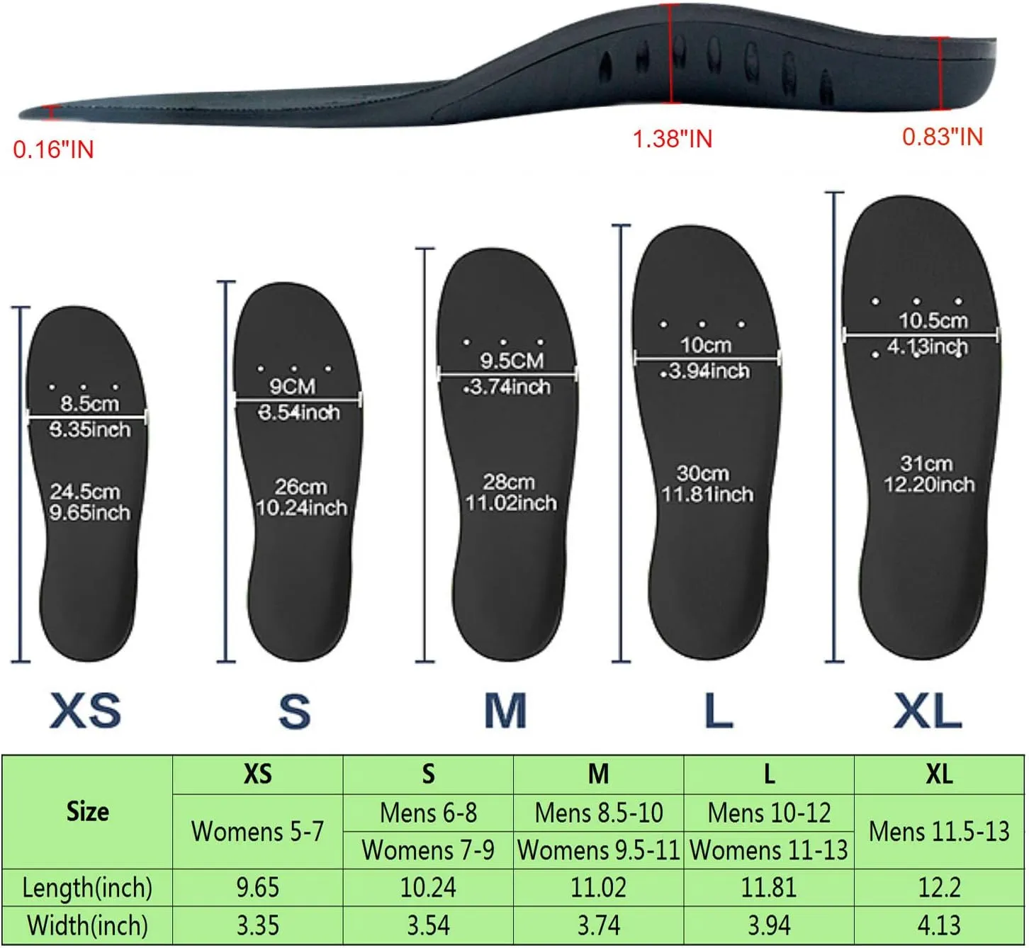 Plantar Fasciitis Arch Support Shoe Inserts Women & Men - Insoles Orthotic Inserts for Flat Feet, Cushioning Shoe Insoles for Foot Pain, Running, Heel Spurs, Arch Pain High Arch - Boot Insoles