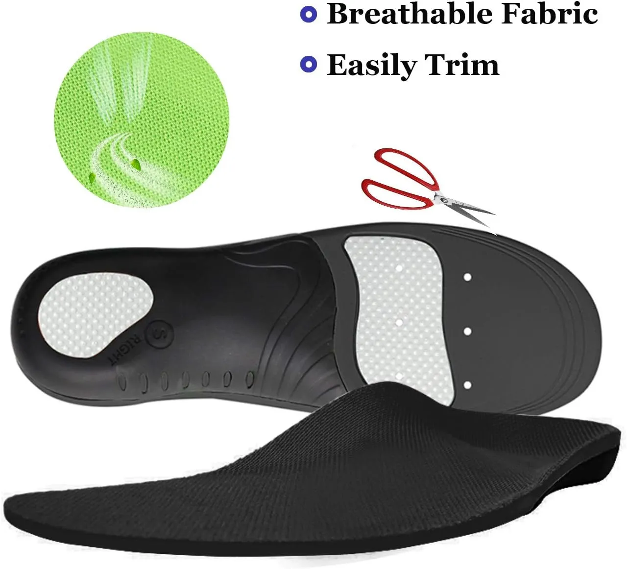 Plantar Fasciitis Arch Support Shoe Inserts Women & Men - Insoles Orthotic Inserts for Flat Feet, Cushioning Shoe Insoles for Foot Pain, Running, Heel Spurs, Arch Pain High Arch - Boot Insoles