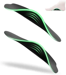 Plantar Fasciitis Relief Arch Support Insert 3/4 Length Shoe Insoles for Women Men High Arch & Flat Feet,Relieve Foot Back Hip Leg and Knee Pain X/O Legs,Improve Balance Alignment