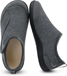 QFH Cozy Slippers for Women & Men - Wide, Diabetic, Barefoot Walking Shoes - Non-Slip, Soft Lining, Comfy House Shoes