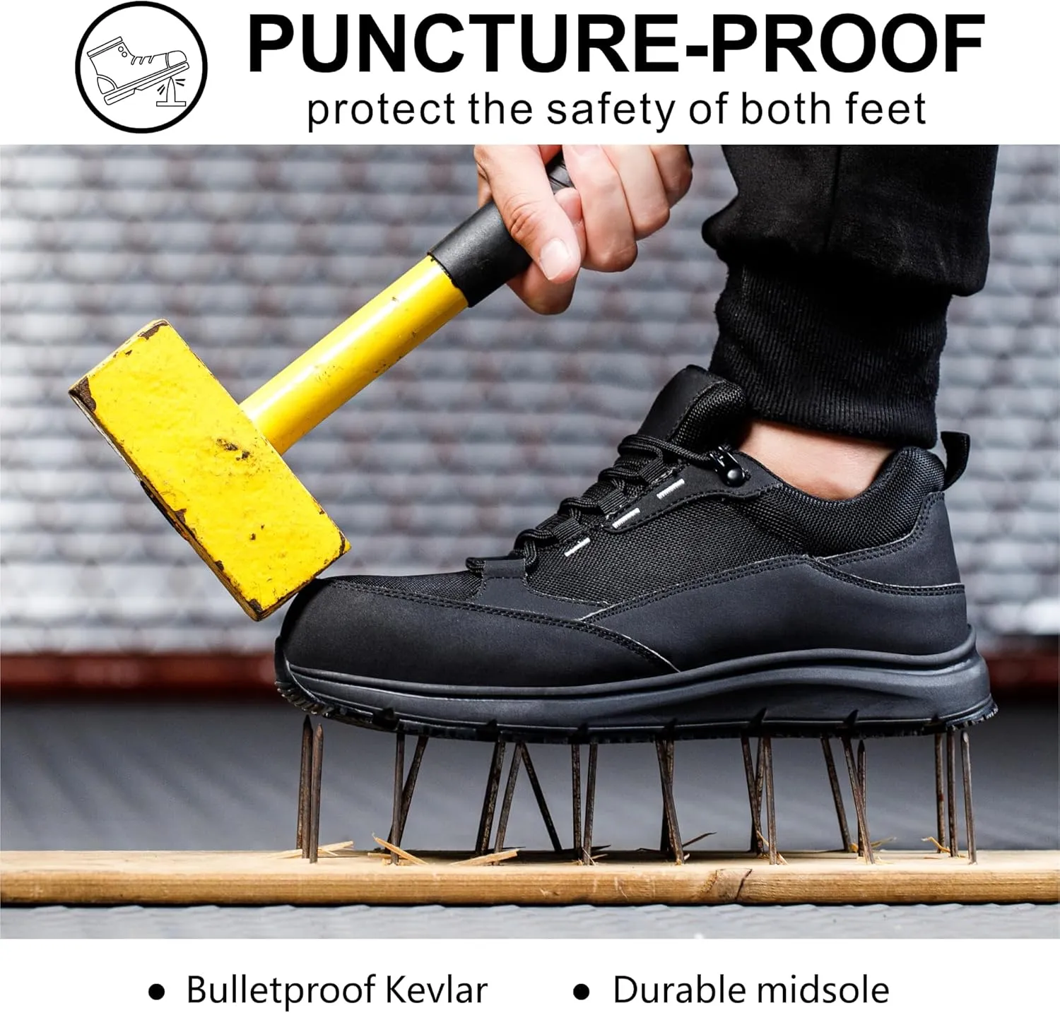 Steel Toe Non Slip Work Shoes for Men WomenWaterproof Lightweight Safety Sneakers