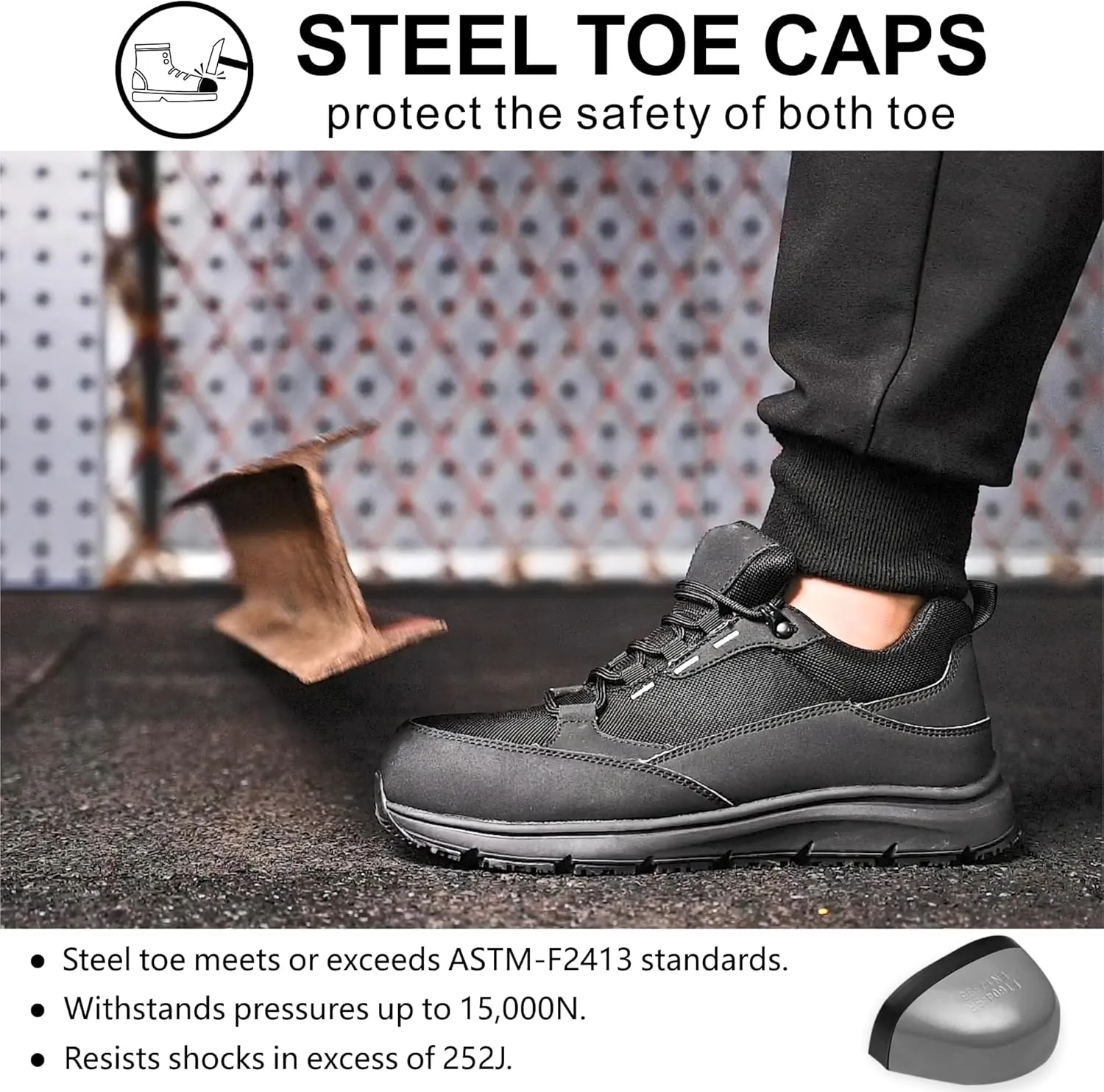 Steel Toe Non Slip Work Shoes for Men WomenWaterproof Lightweight Safety Sneakers