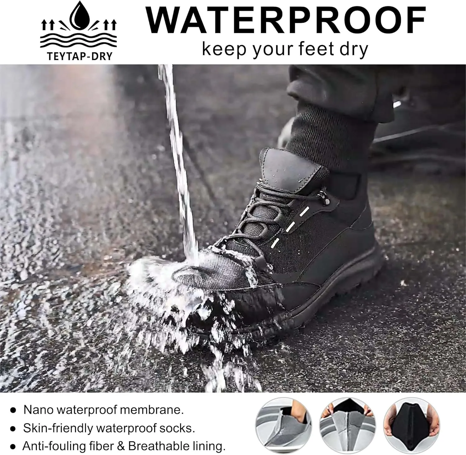Steel Toe Non Slip Work Shoes for Men WomenWaterproof Lightweight Safety Sneakers