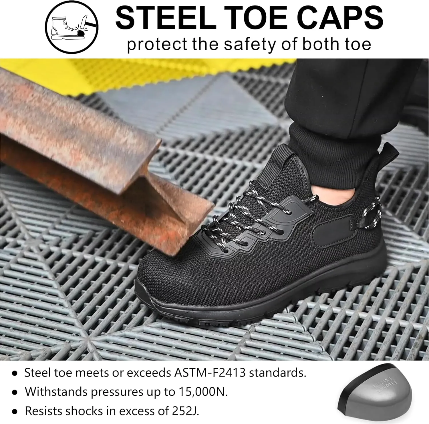 Steel Toe Non Slip Work Shoes for Men WomenWaterproof Lightweight Safety Sneakers