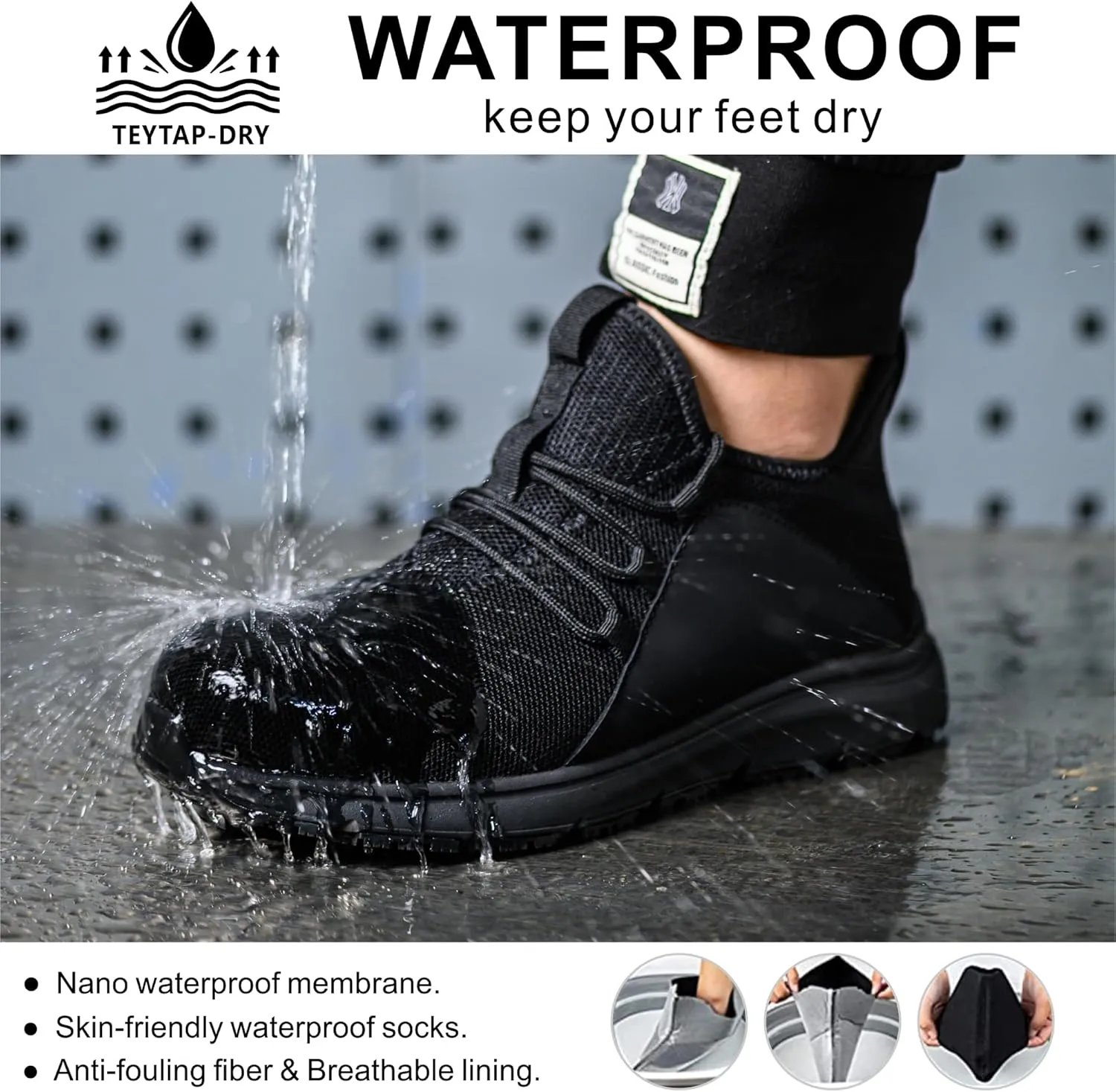 Steel Toe Non Slip Work Shoes for Men WomenWaterproof Lightweight Safety Sneakers