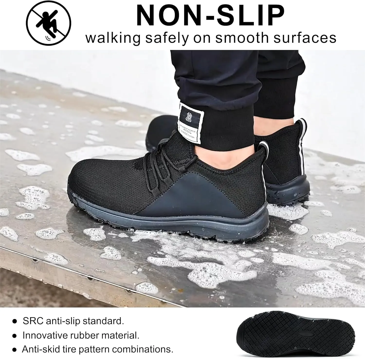 Steel Toe Non Slip Work Shoes for Men WomenWaterproof Lightweight Safety Sneakers