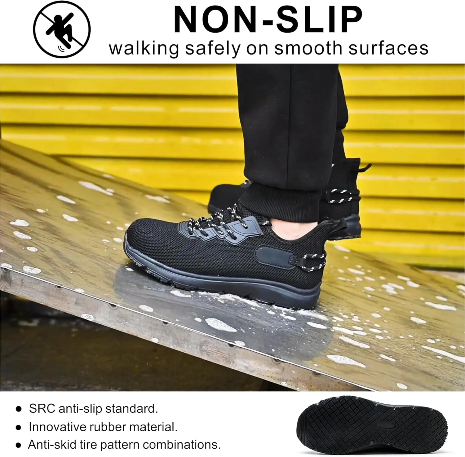 Steel Toe Non Slip Work Shoes for Men WomenWaterproof Lightweight Safety Sneakers