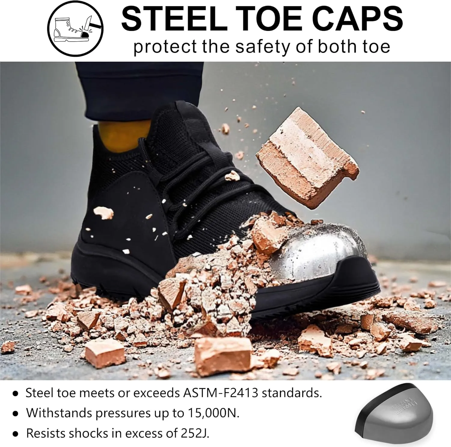 Steel Toe Non Slip Work Shoes for Men WomenWaterproof Lightweight Safety Sneakers