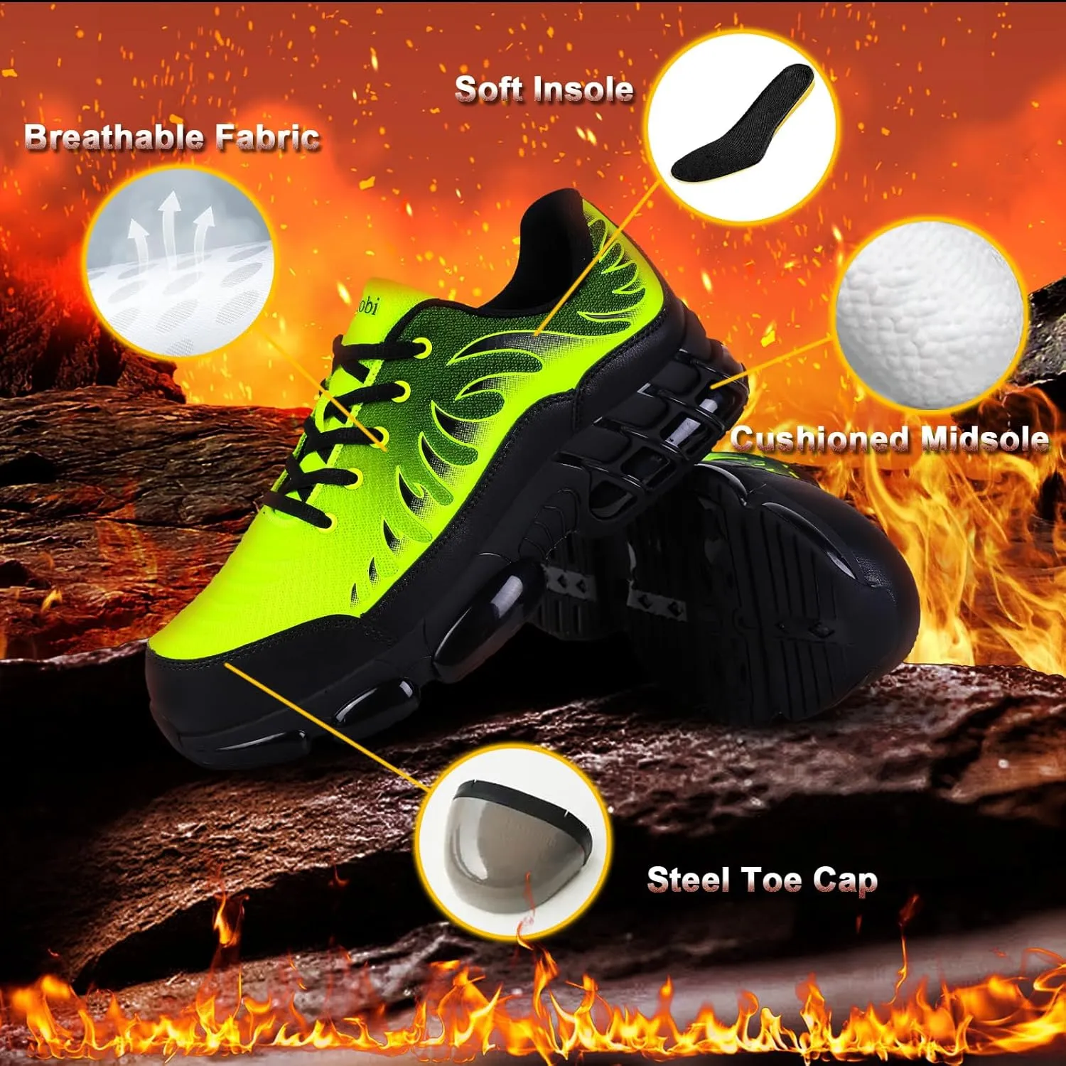 Steel Toe Work Shoes for Women - Insulated Steel Toe Work Boots Steel Toe Sneakers Lightweight Work & Safety Footwear Non Slip Shoes Slip Resistant Boot Safety Work Shoes for Women
